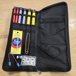 BIG Knitting Needles Starter Kit Sizes 17 19 & 35 Plus Case and Some Accessories