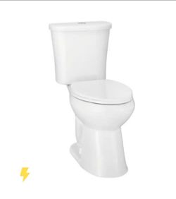 Glacier Bay Power Flush 12 in. Rough in 2-Piece 0.95 GPF/1.28 GPF Dual Flush Elongated Toilet in White with Slow-Close Seat Included