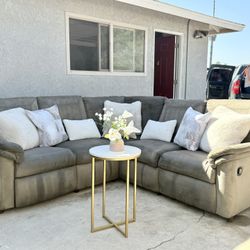 🛋️Cozy Olive-Green Reclining Sectional Sofa🛋️– Dual Recliners Included! 🚚DELIVERY AVAILABLE🚚