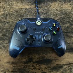 Microsoft Xbox One Wired Controller - Dark Transparent Blue - Cleaned, Tested !