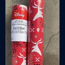 Disney Nightmare Before Christmas Jack Skeleton & Zero Wrapping Paper 20-sq Feet &70-sq Feet