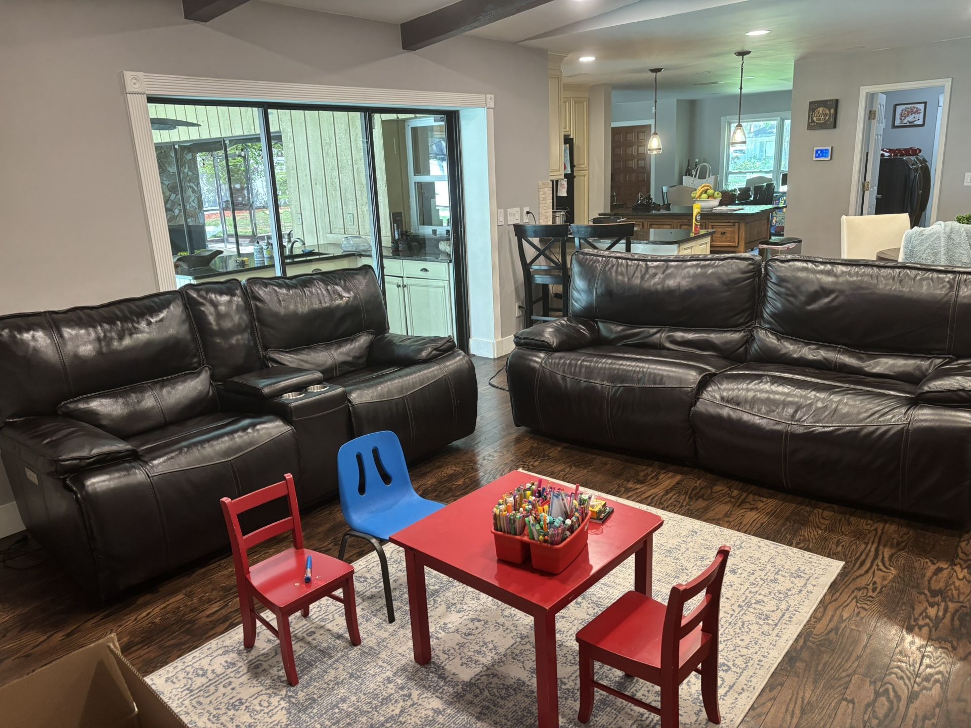 2 Dark Brown Leather Electrical Couches For sale!