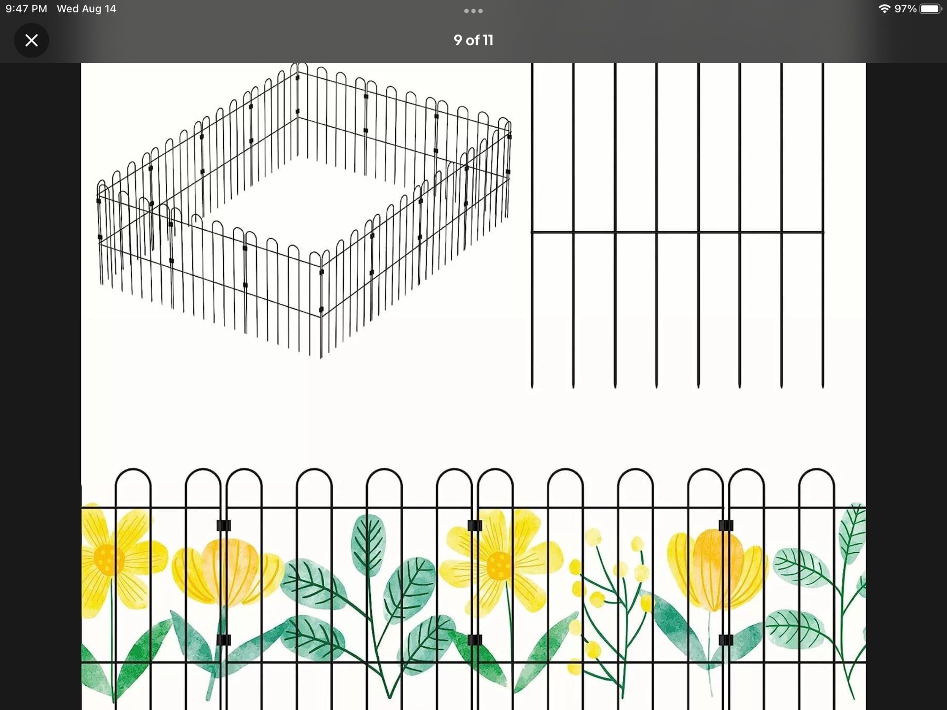 25 Pack Decorative Garden Fencing Animal Barrier Fence Panel for Yard Rustproof