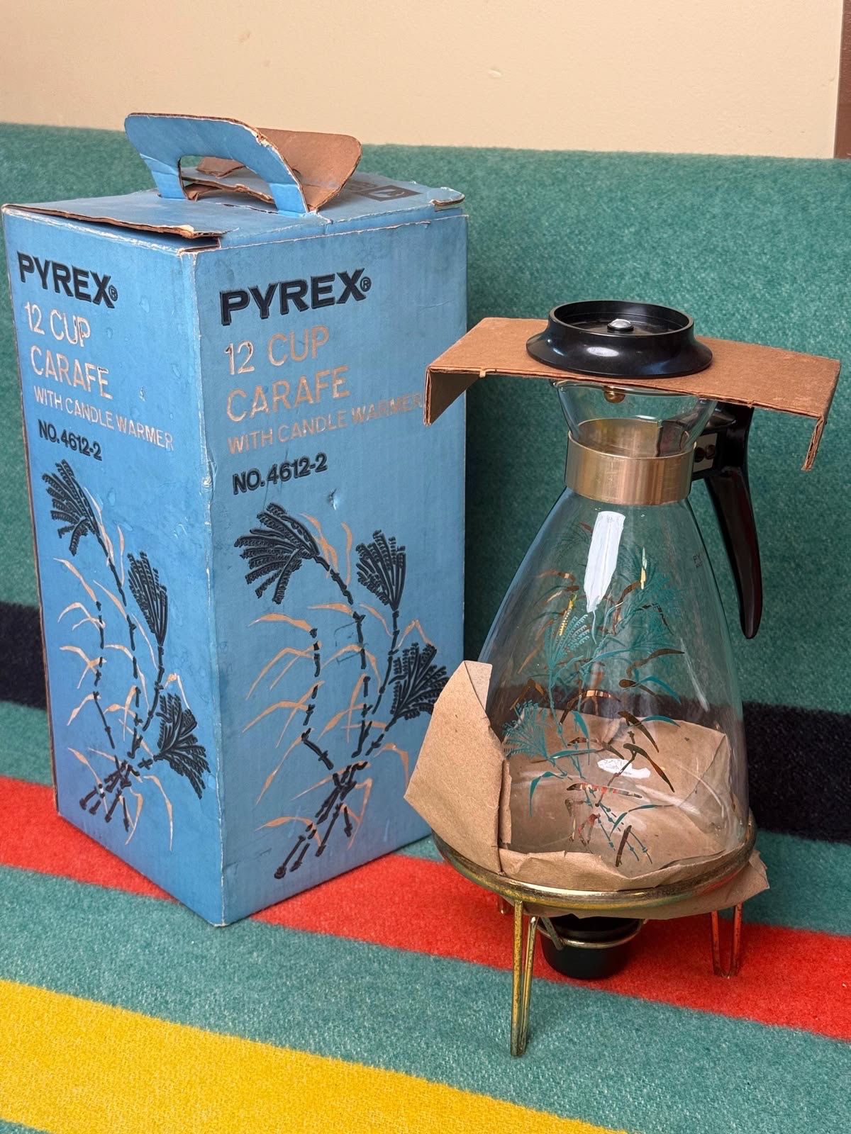 Vintage Pyrex 12 Cup Server Carafe w/ Original Pyrex Box Mid Century