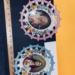Jesus And Mary Vintage Hanging Plates