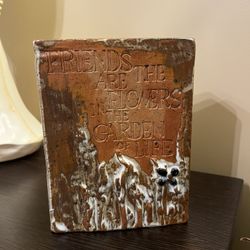 Vintage Joy Elaine Friendship Pottery Square Vase Art Pottery Sculpture 