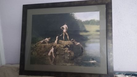 Thomas Eakins - Swimming, Framed Print 34.5" x 27.75"
