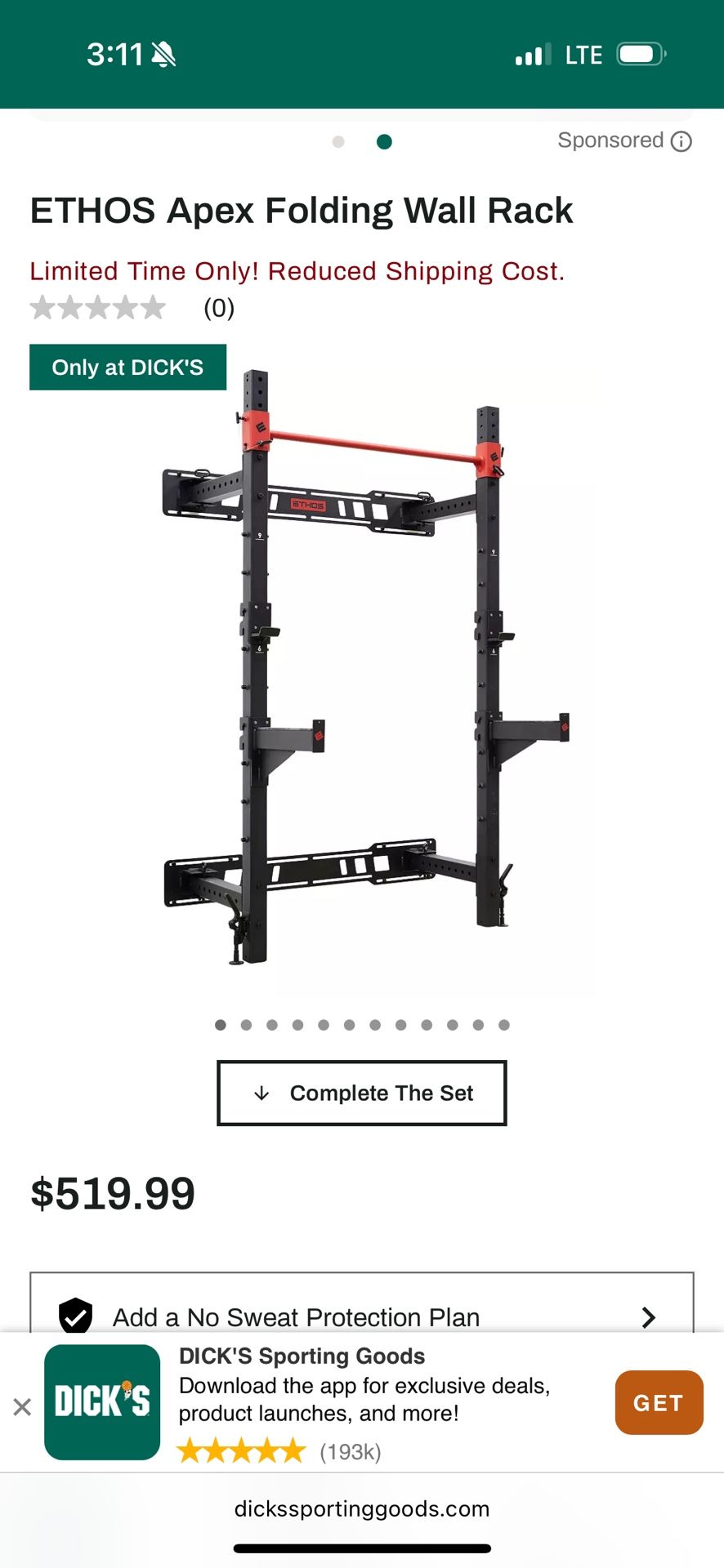 Ethos Folding Wall Squat Rack
