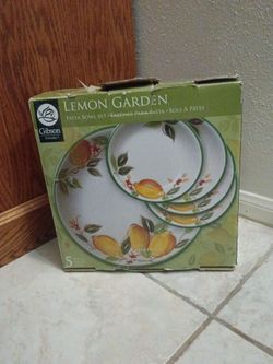 Gibson Lemon Garden pasta bowl set
