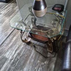 Brown And Gold Glass Tables