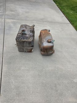 1(contact info removed) Dodge D200 Camper Special Auxiliary Fuel Tanks (Pair) – Leak-Free with Straps and OEM selector valve!
