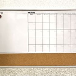 3’ x 2’ U-Brands Magnetic Calendar & Cork Board - Like New Command Center