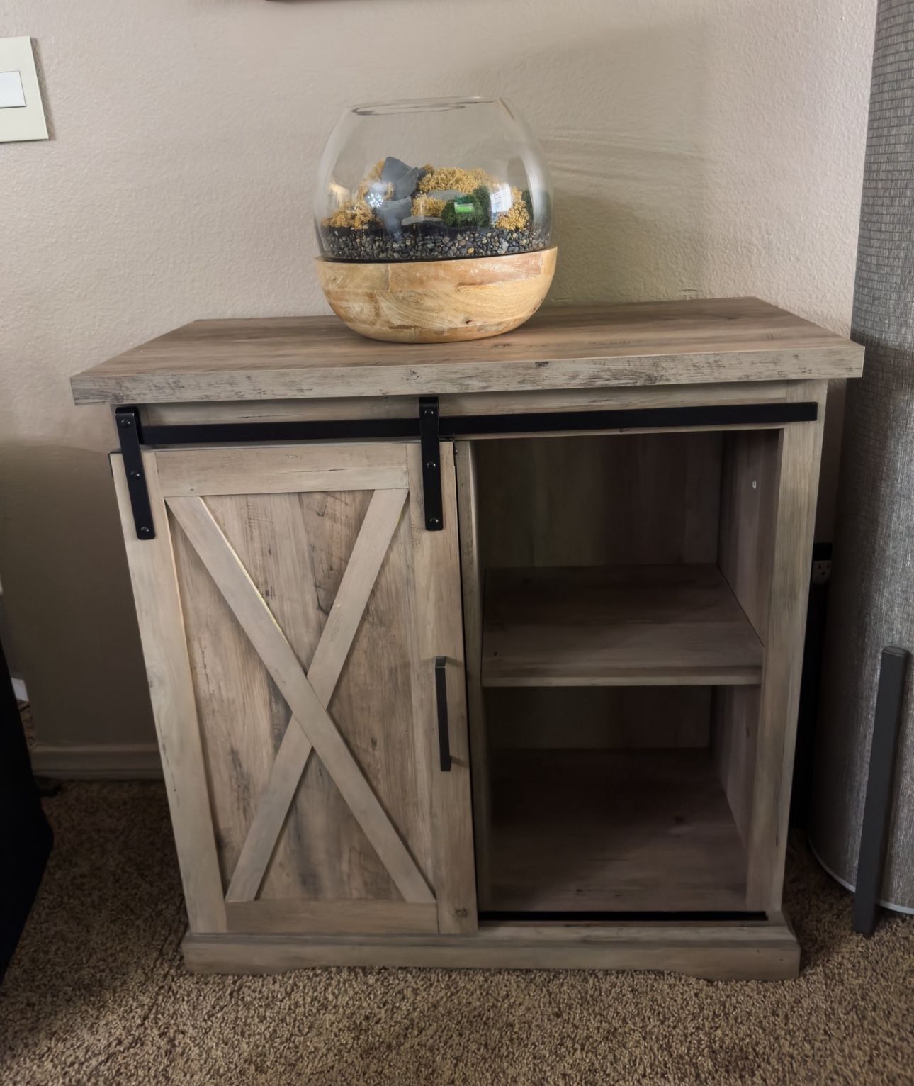 Sliding Barn Door Accent Table