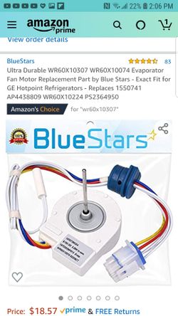 Replace fan motor for refrigerators
