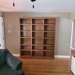 Wooden book shelves