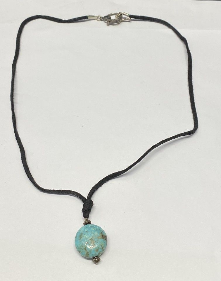 necklace turquoise adjustable pendant pre owned