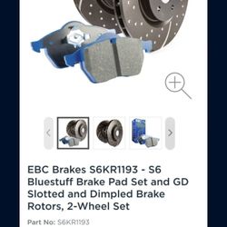 EBC Rear Brakes Kit Set Rotors And Brake Pads Jeep Grand Cherokee Dodge Durango  SRT TRACKHAWK S6KR1193 