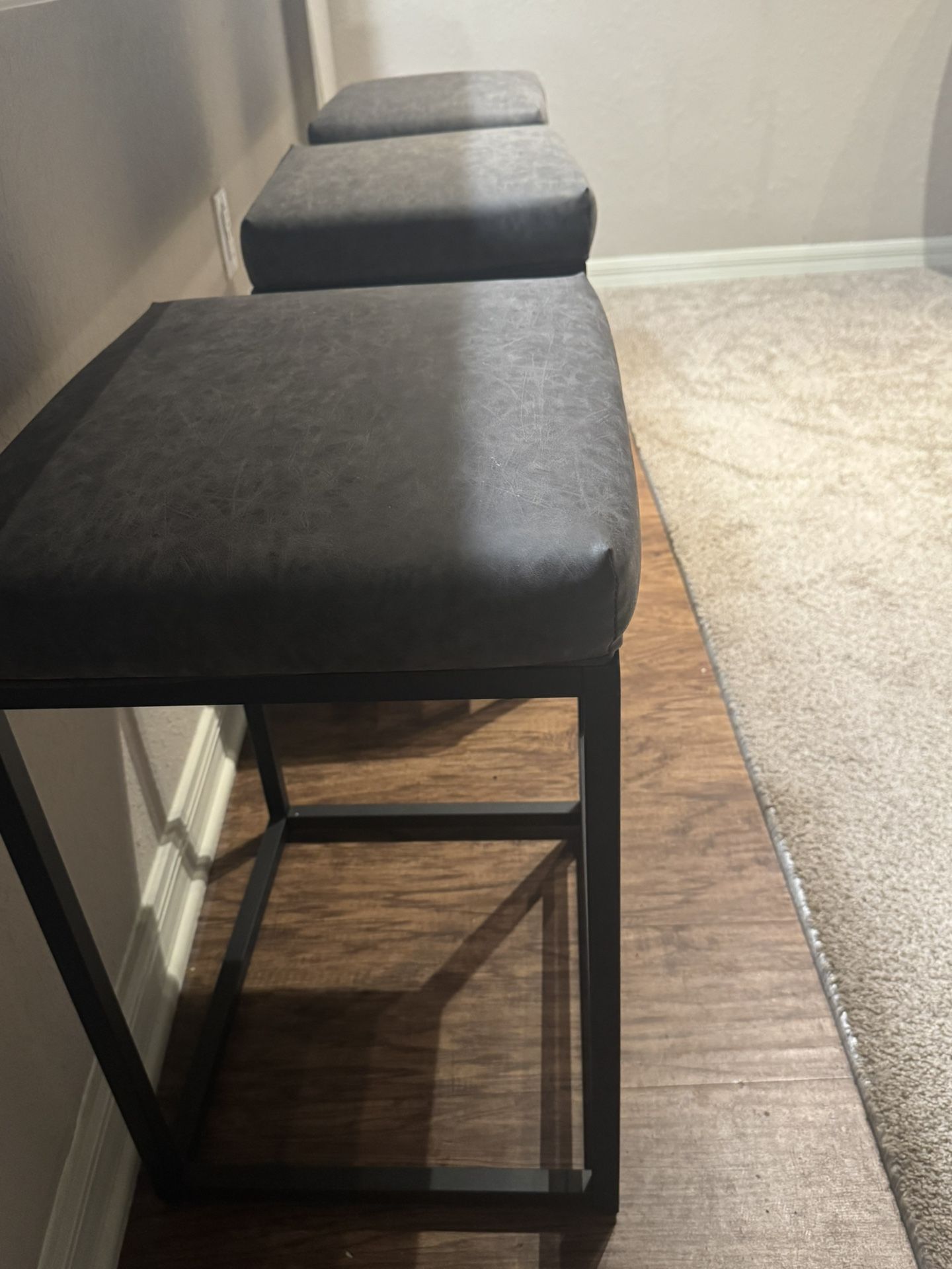 3 Counter Height Grey Bar Stools