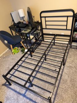 Black bed frame twin