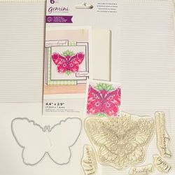 Beautiful 6pc Butterfly Stamps & Die Cut