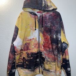 2022 Supreme Fire Zip Up Hooded Sweatshirt 'Multicolor' Sz L
