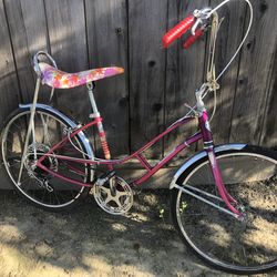 Sears Vintage Bike With Floral Banana Seat Gears