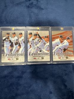 Yoshinobu Yamamoto Evolution set of 3 LA Dodgers Buffaloes BBM #18 Japanese baseball cards