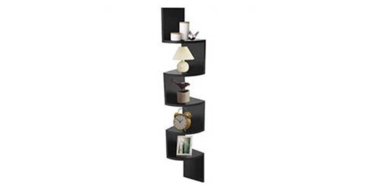 AZL1 Life Concept Corner Shelves for Home Office Decor, Bedroom, Livingroom, 7.75 inches, Black Brand: AZL1 Life Concepts Color: Black