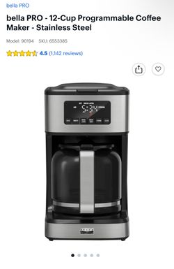 Bella PRO Programmable Coffee Maker