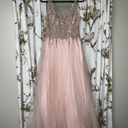 Cinderella Story Embellished Maxi Gown - Blush