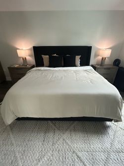 King size fabric bed frame