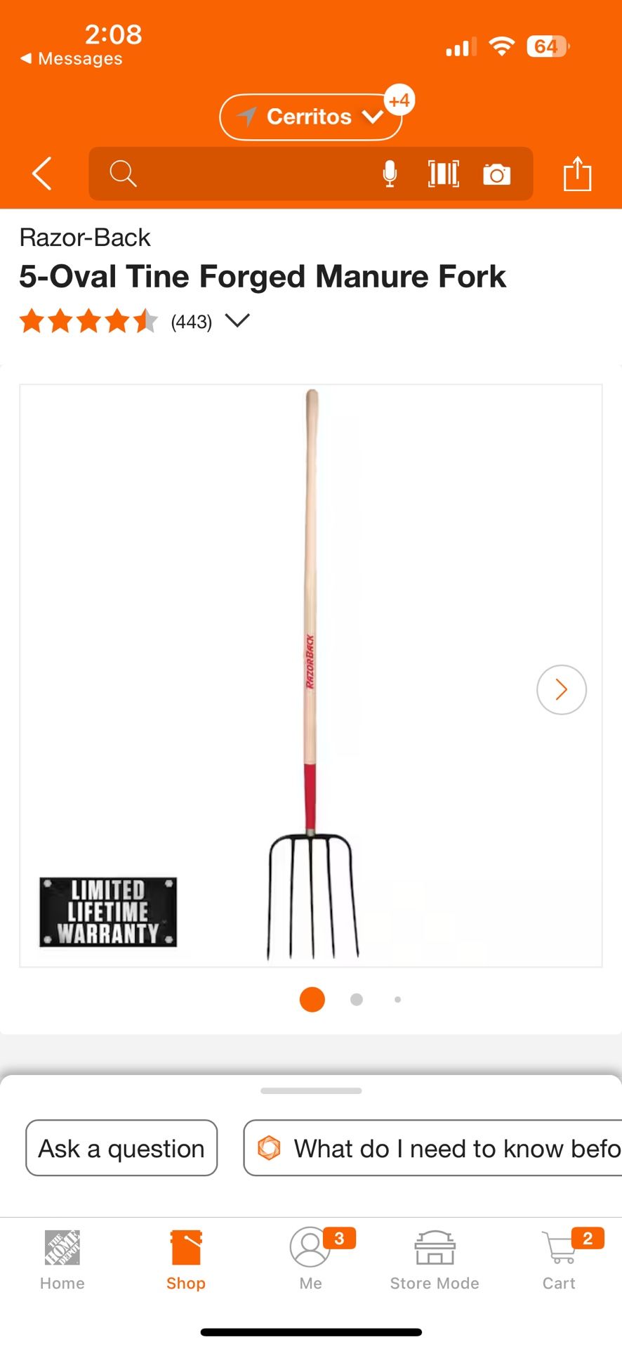 Razor-Back 5-Oval Tine Forged Manure Fork