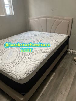 Queen size bed frame and mattress