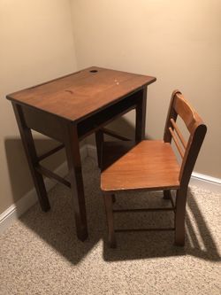 Antique Writing Desk And Chair