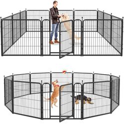 New in box Dog Playpen Outdoor 12 Panels Heavy Duty Dog Pen 40" Height Puppy Playpen Anti-Rust Exercise Fence with Doors for Large/Medium/Small Pet Do
