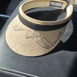Arnold Palmer Chi Chi Rodriguez Multi-Signed Golf Visor Autographed PGA Legends
