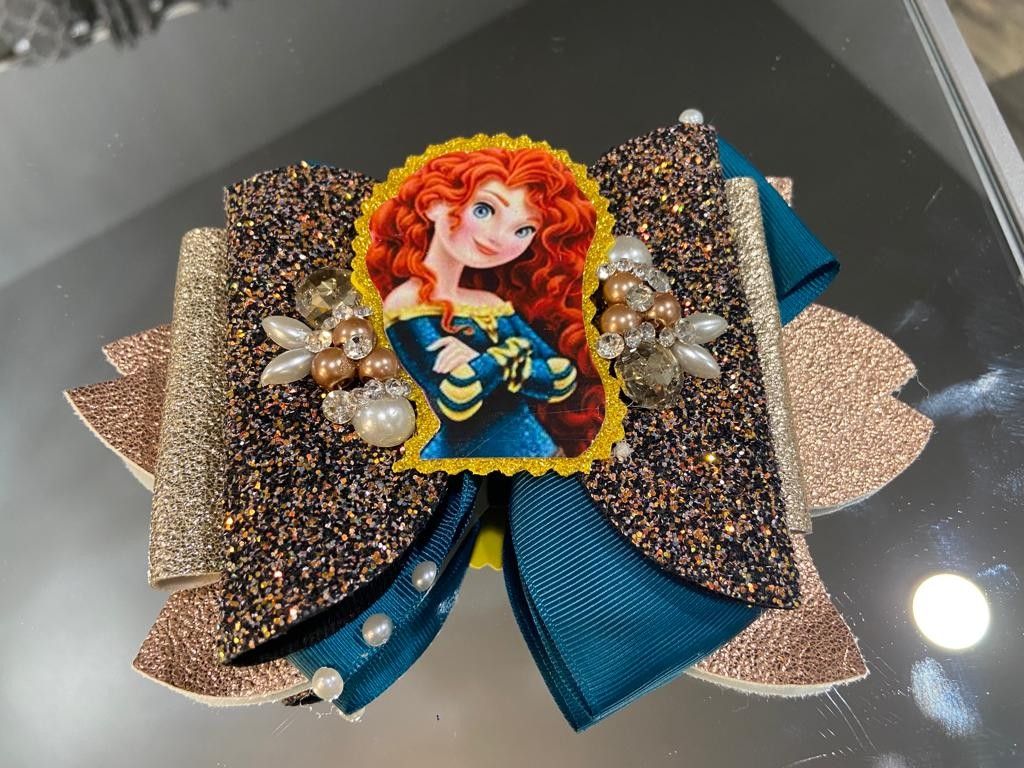 Merida Disney Princess Hair Bow Moño Para Niñas