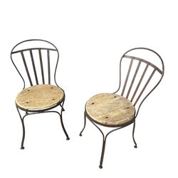 Pair of Antique French Bistro Chairs — Wrought Iron | As-Is | $125