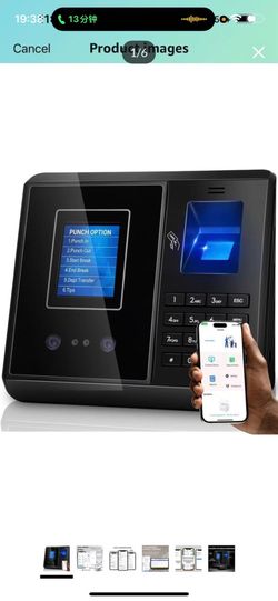 Brand new in box Time Clock, App-Based, Face, Card &Fingerprint Attendance Machine for Employees Small Business, Time Clocks with 10 IC Card, iOS/Andr