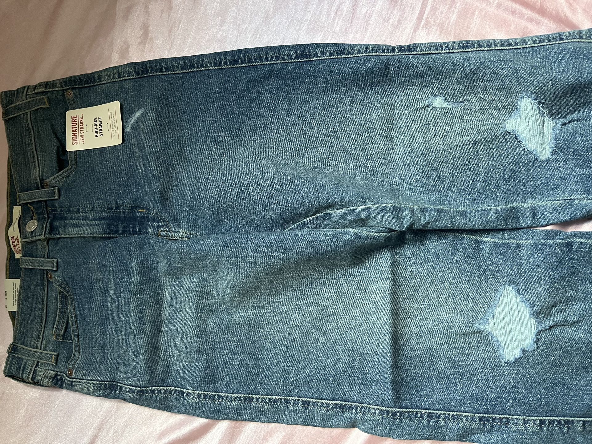 Signature by Levi Strauss High Rise Straight Jeans 