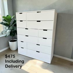 IKEA NORDLI White 12-Drawer Dresser with Glass Top – Free Delivery 🚚