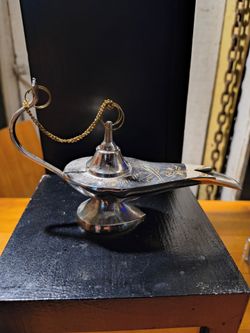 Genie brass lamp incense holder