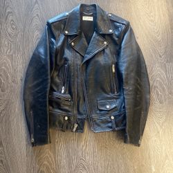Saint Laurent SLP Leather Biker Jacket Sz 48 