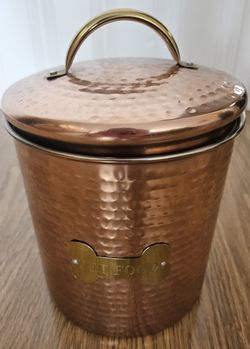Handcrafted Copper Pet Food Canister