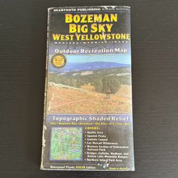Beartooth Publishing Bozeman Big Sky West Yellowstone Montana Map 2010 6th Ed