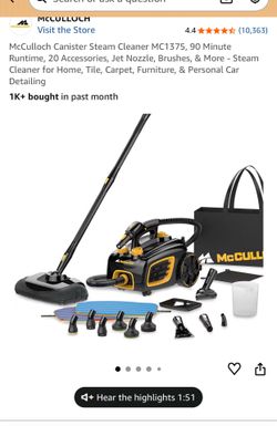 McCulloch Canister Steam System (great for cleaning and killing germs)
