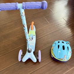 Bluey scooter and helmet