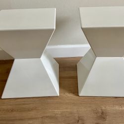 Modern Metal White End Tables (2x)