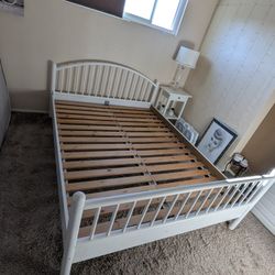 Queen Size Bed Frame Wood White