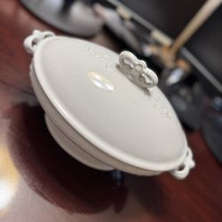 Antique English White Ironstone Tureen with Lid and Handles